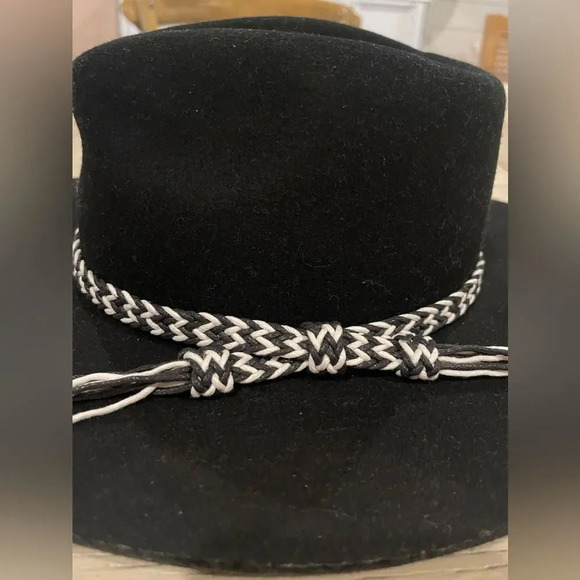 NWT Free People Mossant Braided Black Felt Hat (NWT Size M display picture 1